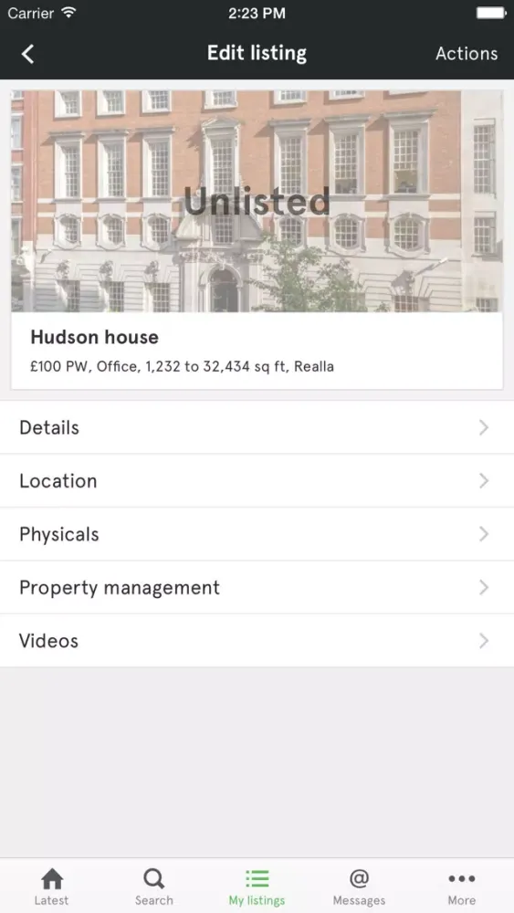 Zrzuty ekranu Realla Commercial Real Estate