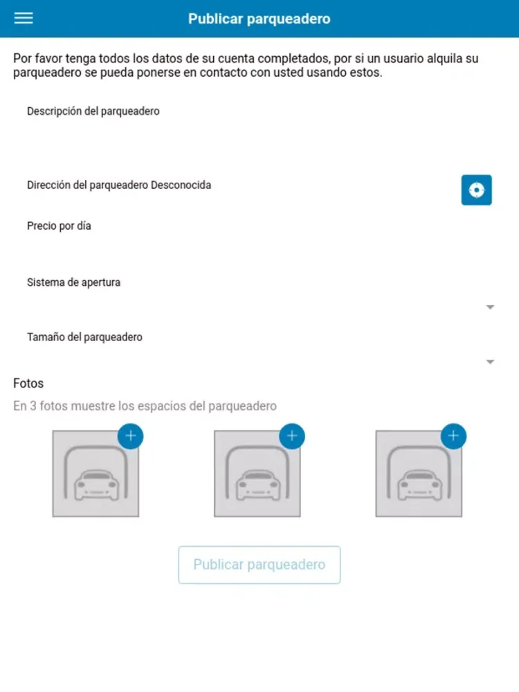 Rent a Parking iPad  Screenshots