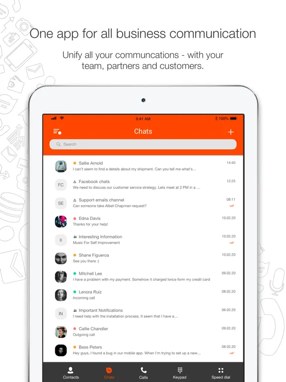 Capturas de pantalla de DataPhone Softphone iPad 