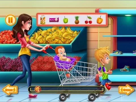Ảnh chụp màn hình của Shopping Game Kids Supermarket  help mom with the shopping list and to pay the cashier ! FREE iPad 