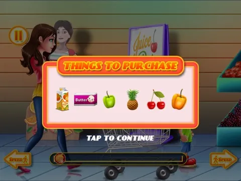 Ảnh chụp màn hình của Shopping Game Kids Supermarket  help mom with the shopping list and to pay the cashier ! FREE iPad 