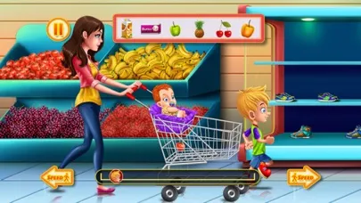 Ảnh chụp màn hình của Shopping Game Kids Supermarket  help mom with the shopping list and to pay the cashier ! FREE