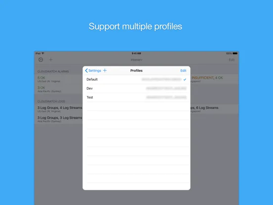 Capturas de pantalla de Cloud Console for AWS iPad 