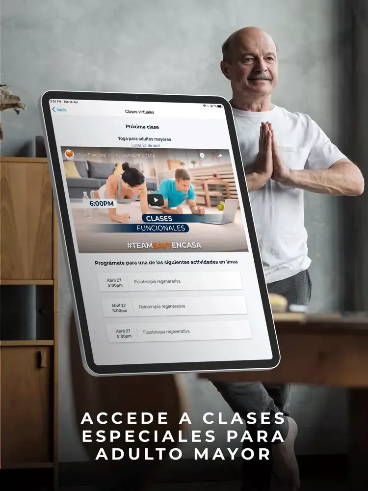 Tangkapan skrin Savy Bienestar + iPad 