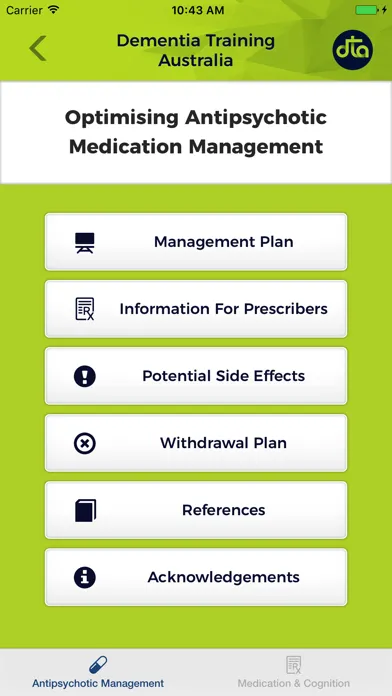 Captures d'écran de DTA Medications