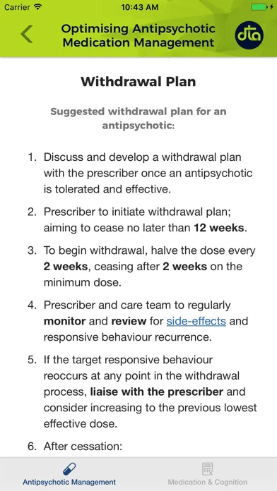 Captures d'écran de DTA Medications