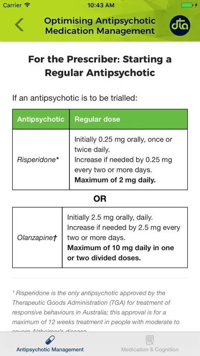 Captures d'écran de DTA Medications