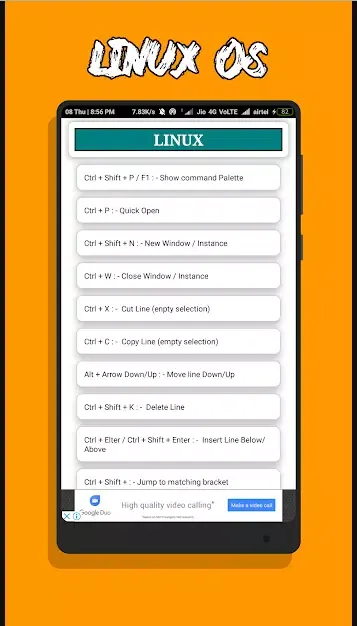 OS Shortcut Keys: Linux, Ubuntu, Unix, IOS 2019 स्क्रीनशॉट