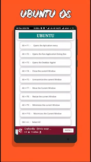 OS Shortcut Keys: Linux, Ubuntu, Unix, IOS 2019 स्क्रीनशॉट