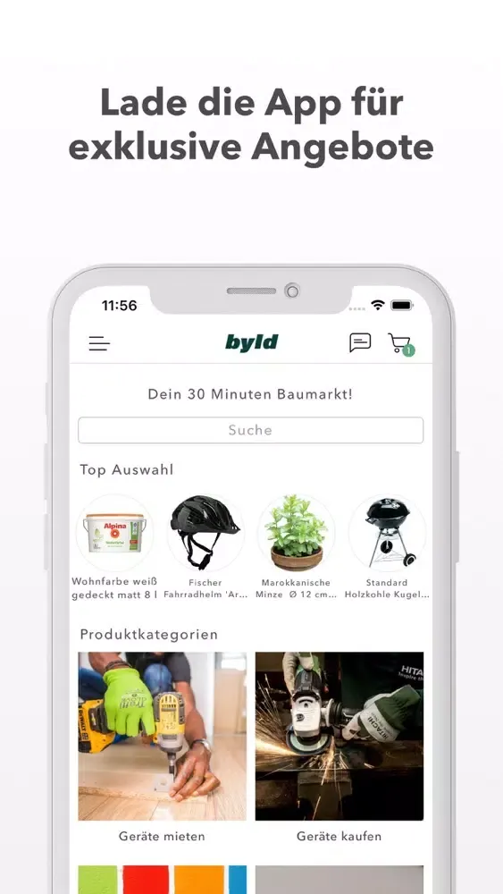 Capturas de tela do byld: Baumarkt Lieferung