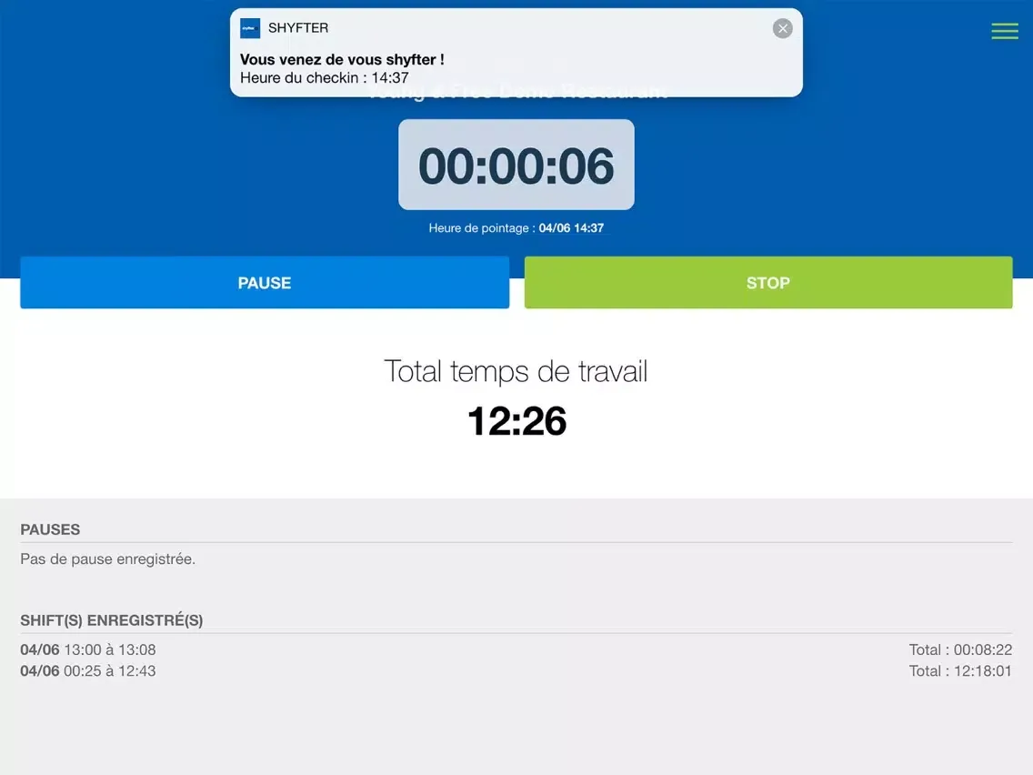 Shyfter Clockin iPad 应用截图