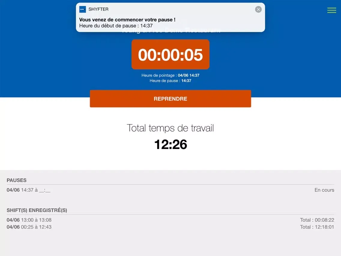Shyfter Clockin iPad 应用截图