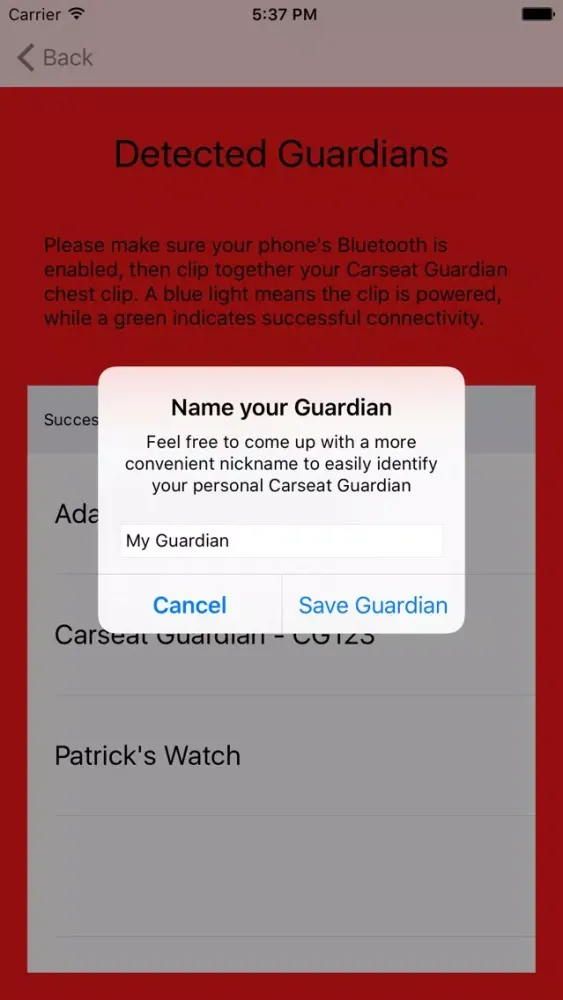 Capturas de pantalla de CarseatGuard
