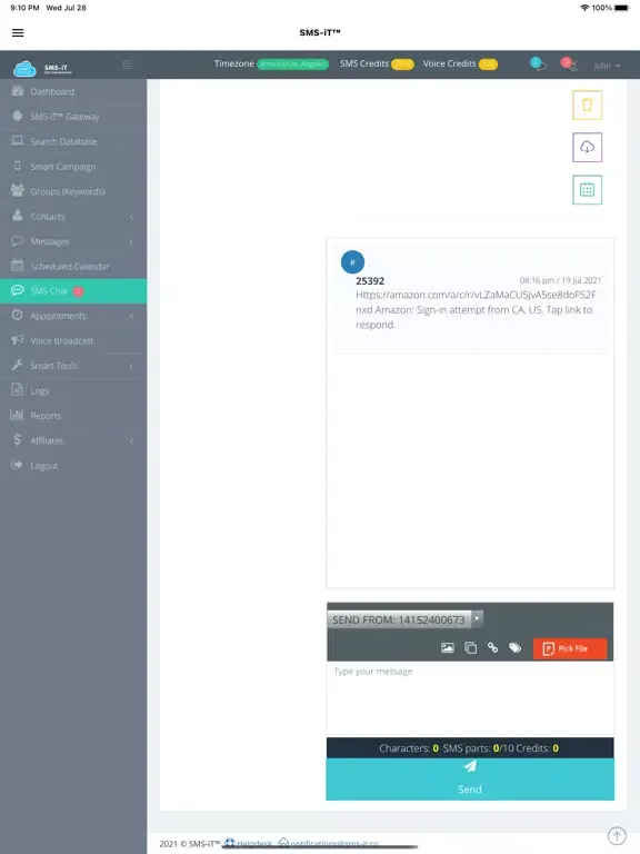Tangkapan skrin SMS-iT : Omnichannel Messaging iPad 