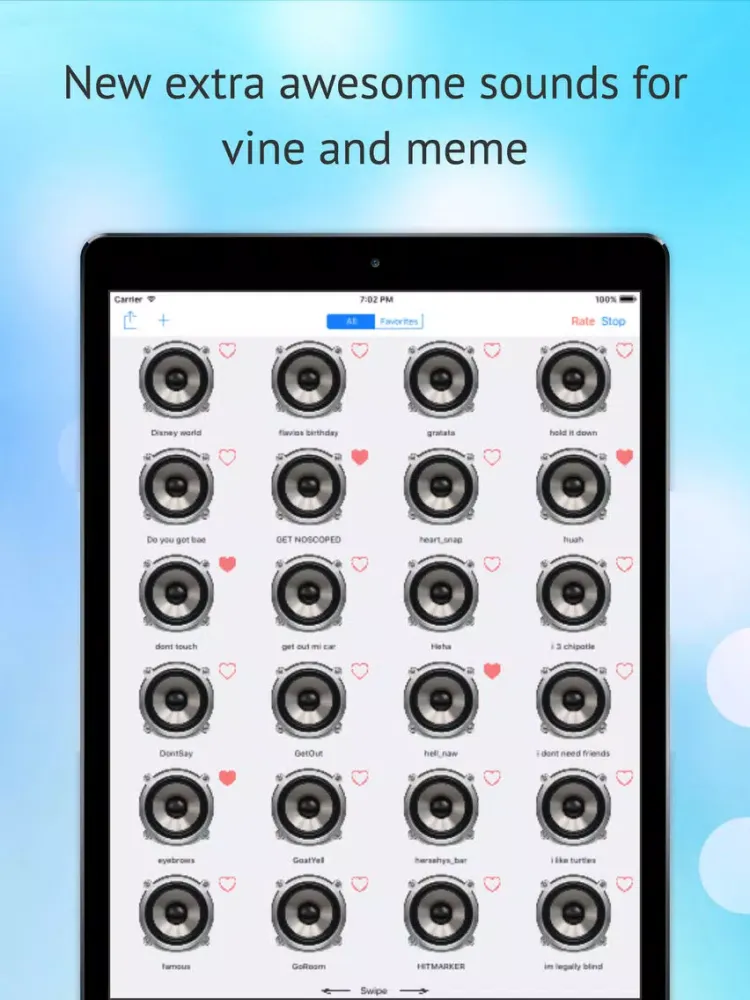 Screenshot di MLG Soundboard Pro - The Best Sound Board of MLG Sounds and VSounds for Vine Pro iPad 