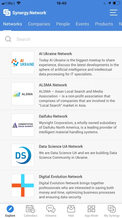 Screenshot di Synergy.Network