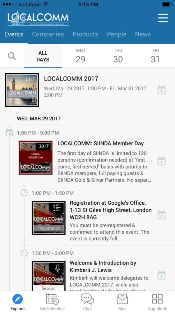 Ảnh chụp màn hình của LOCALCOMM