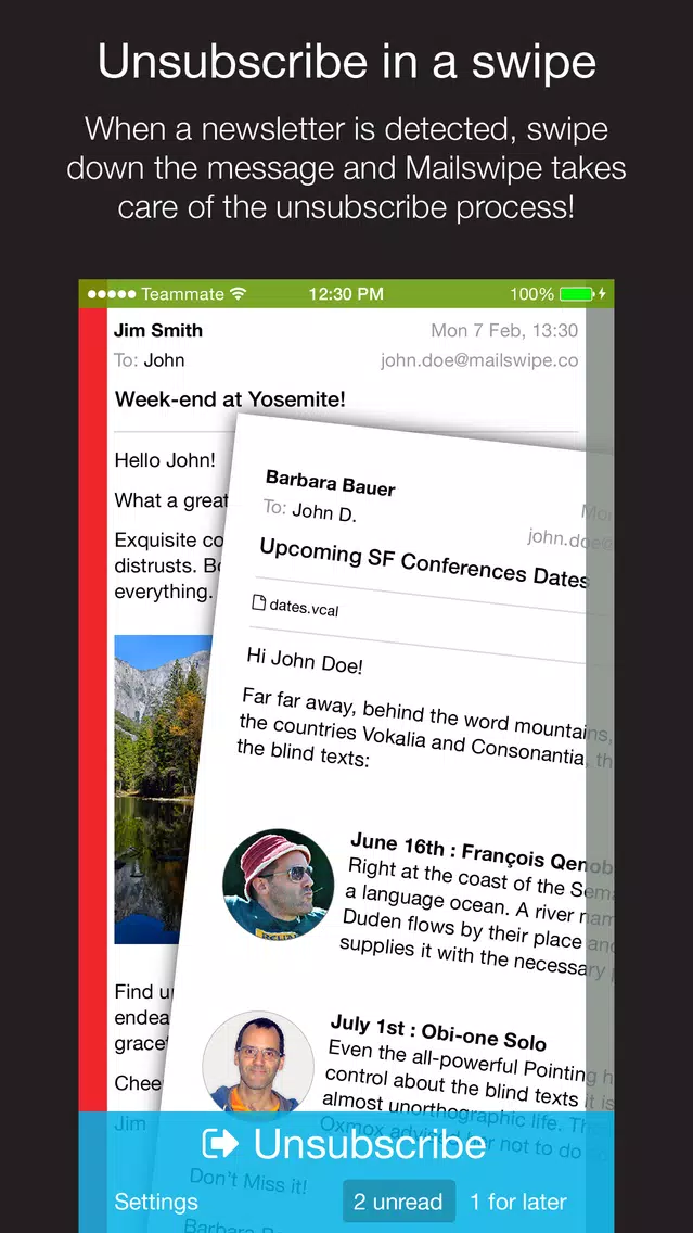 Ảnh chụp màn hình của Mailswipe: process your inbox in seconds & unsubscribe in a swipe