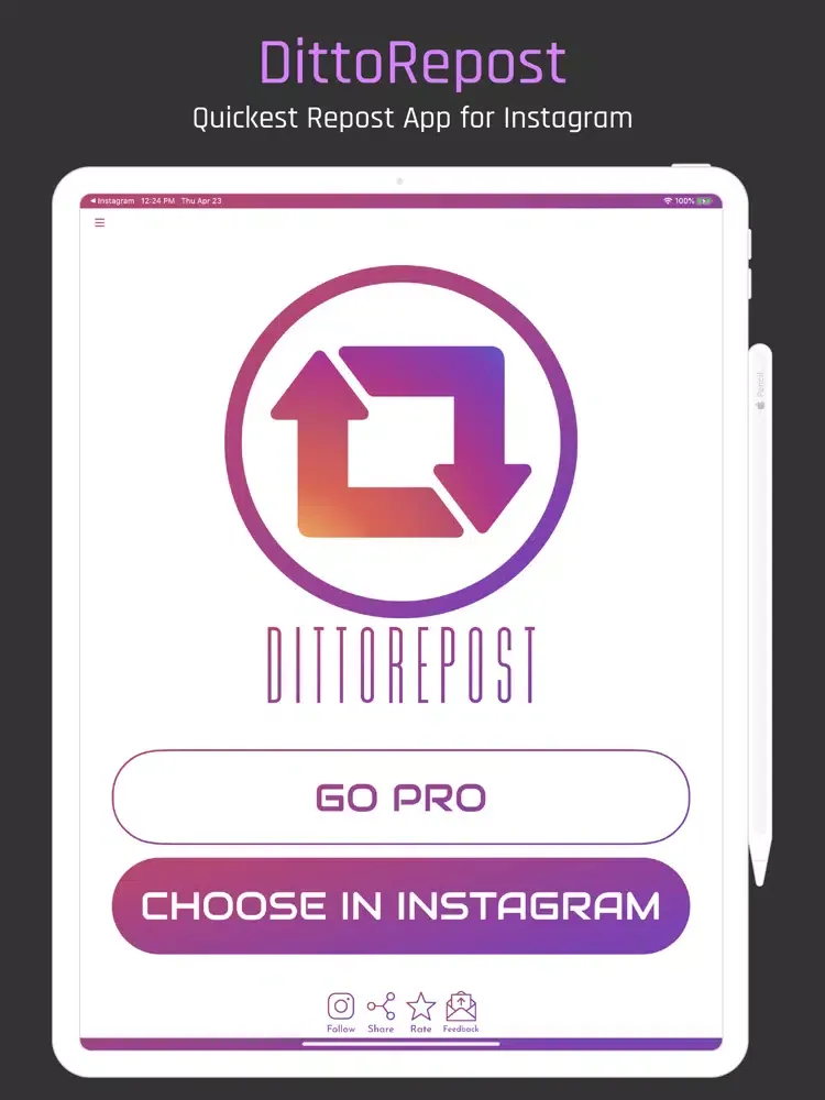 Zrzuty ekranu DittoRepost for Instagram iPad 