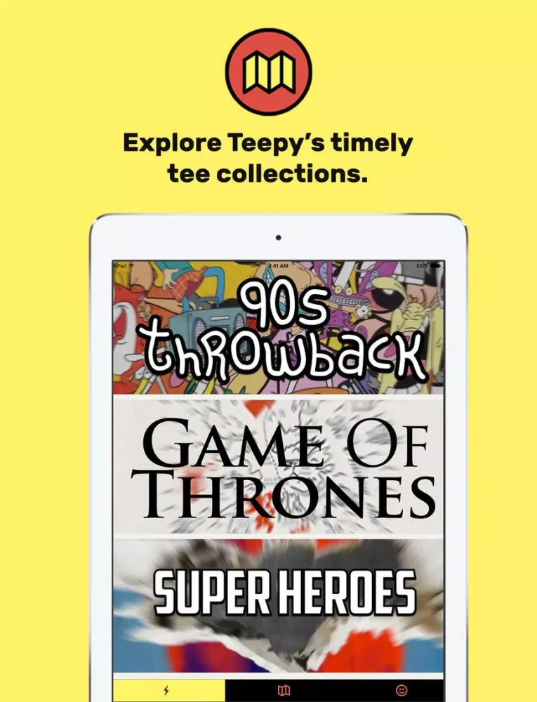 Tangkapan layar Teepy, A Curated T-Shirt Shop for Amazon. Collect, buy, and gift tees for any style or occasion! iPad 