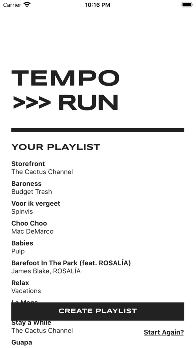 Tangkapan skrin Tempo Run - Running Playlists
