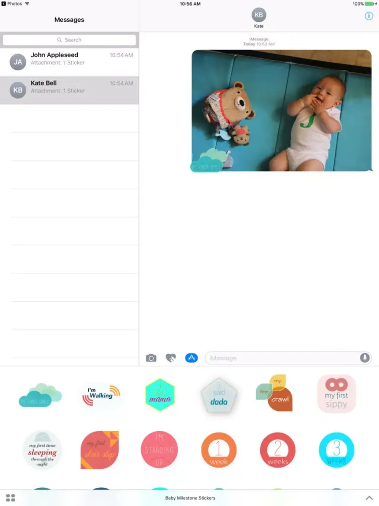 Ảnh chụp màn hình của Baby Milestone Stickers iPad 
