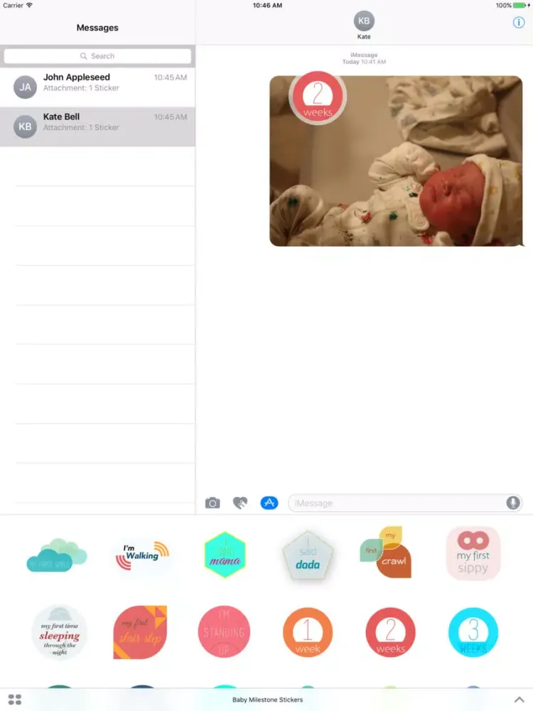 Ảnh chụp màn hình của Baby Milestone Stickers iPad 