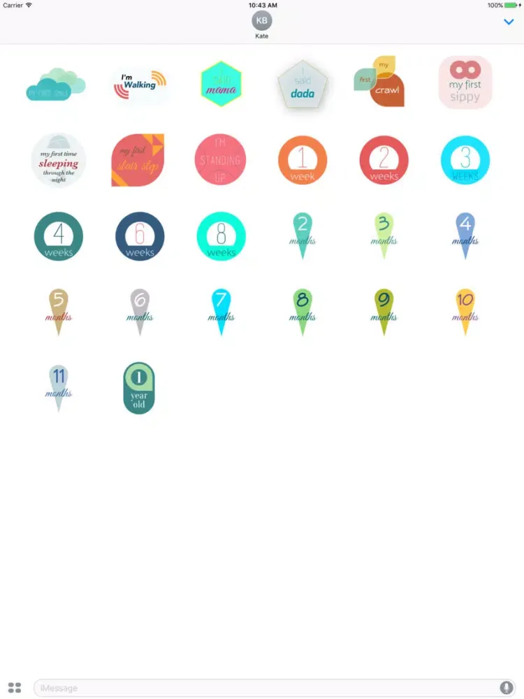 Ảnh chụp màn hình của Baby Milestone Stickers iPad 