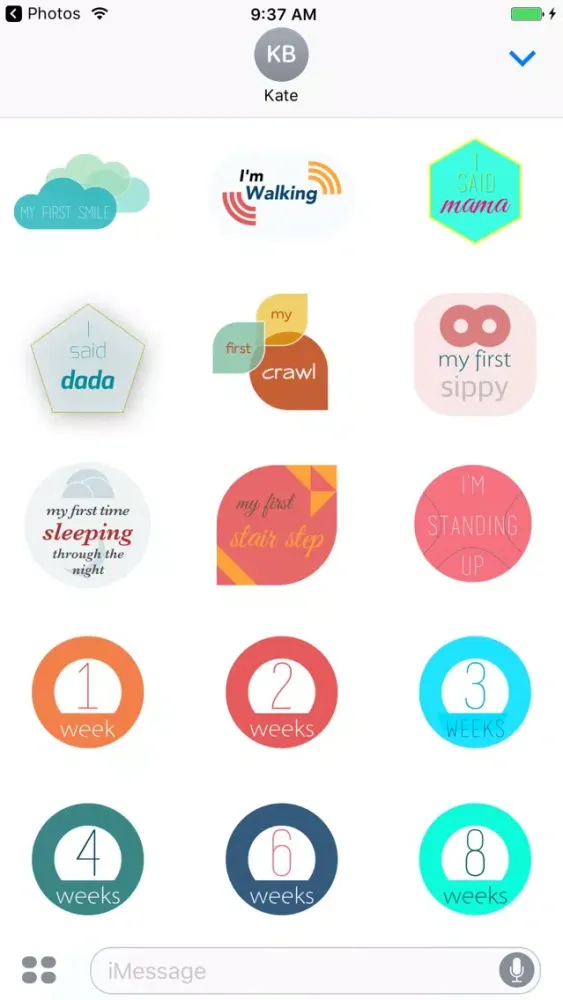 Ảnh chụp màn hình của Baby Milestone Stickers