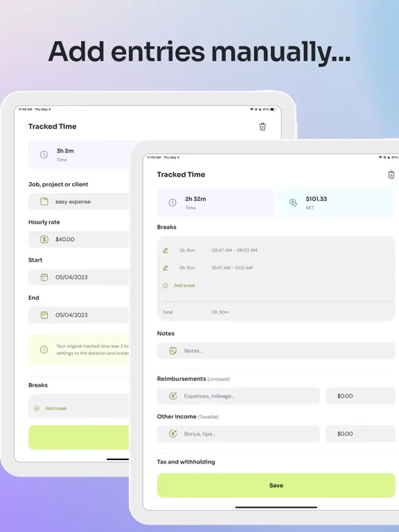 Скриншоты Time Squared - Hours Tracker iPad 