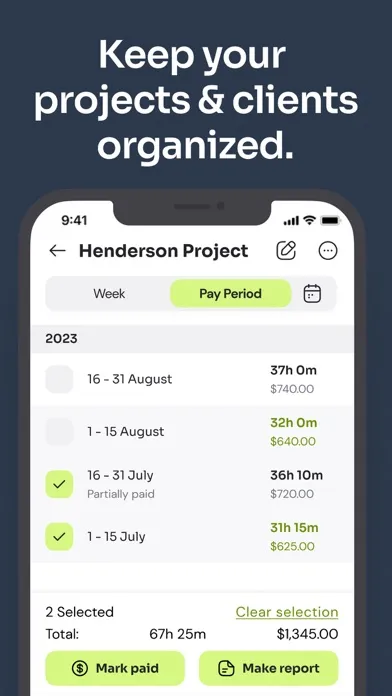 Скриншоты Time Squared - Hours Tracker