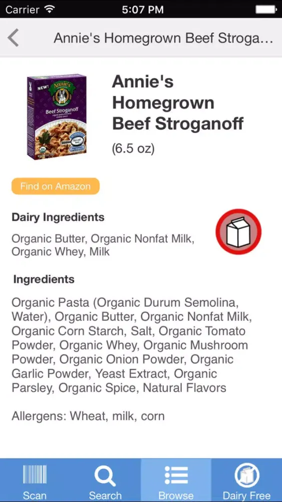Tangkapan skrin Dairy Free Food