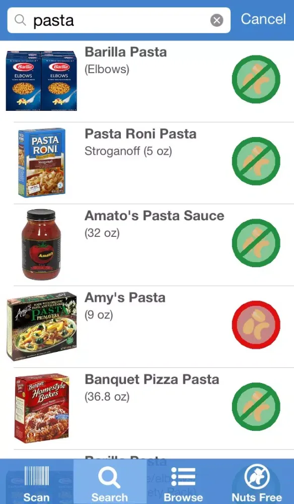 Nut-Free Food Screenshots