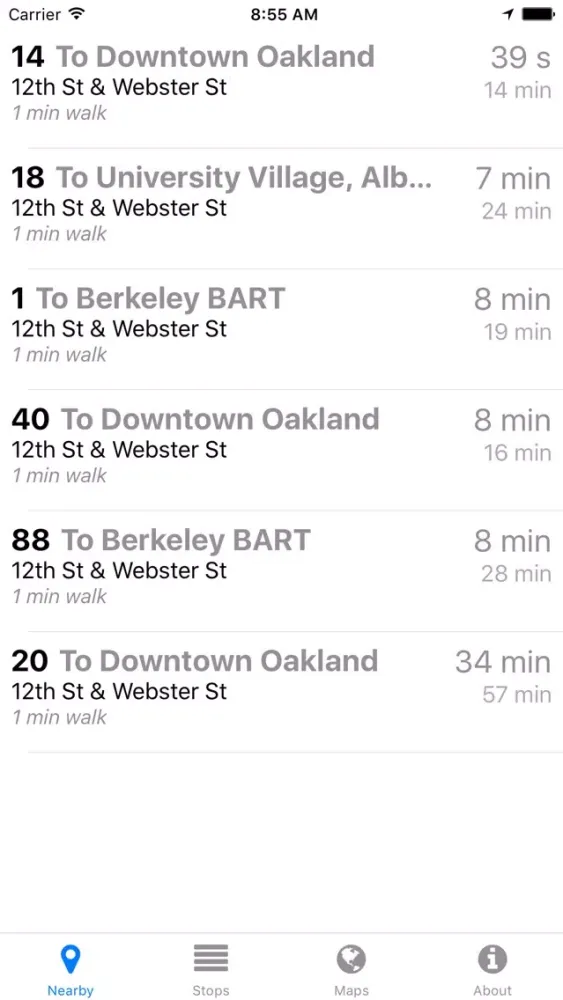 Capturas de pantalla de AC Transit Now
