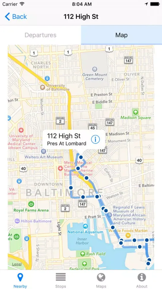 Screenshot di Charm City Circulator Now - Real-time Transit Arrivals