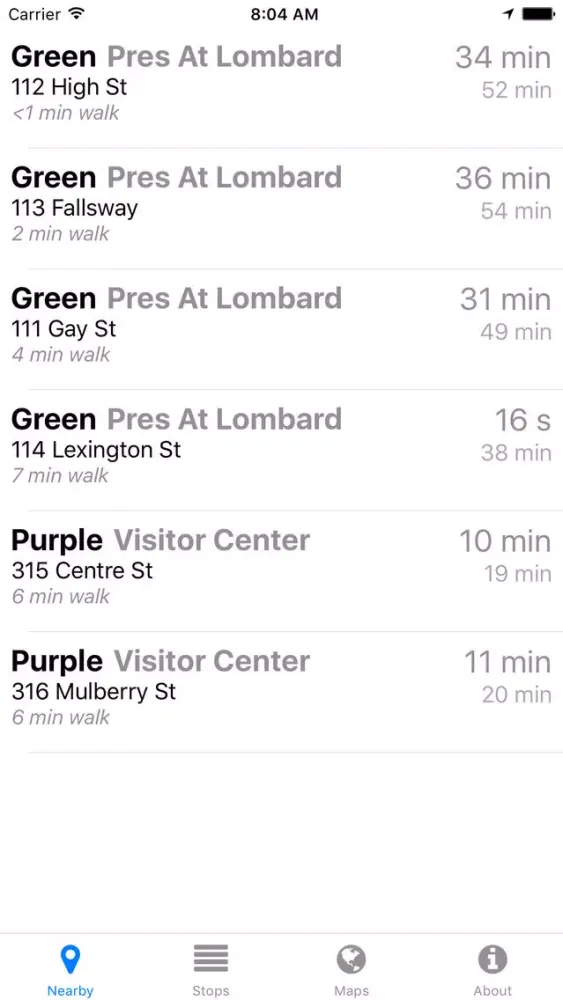 Screenshot di Charm City Circulator Now - Real-time Transit Arrivals