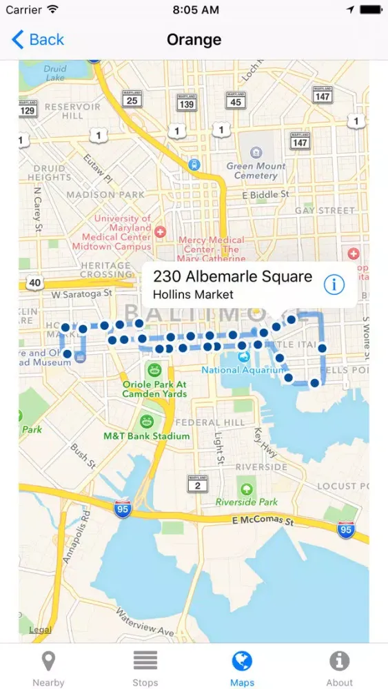 Screenshot di Charm City Circulator Now - Real-time Transit Arrivals