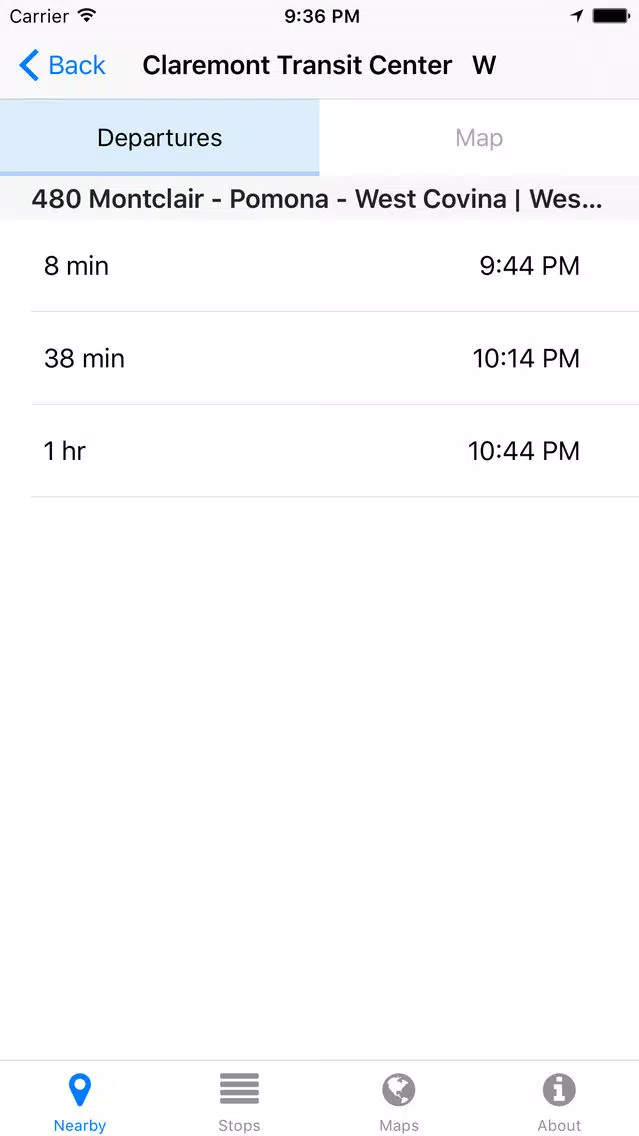 Captures d'écran de Foothill Transit Now - Real-time Transit Arrivals