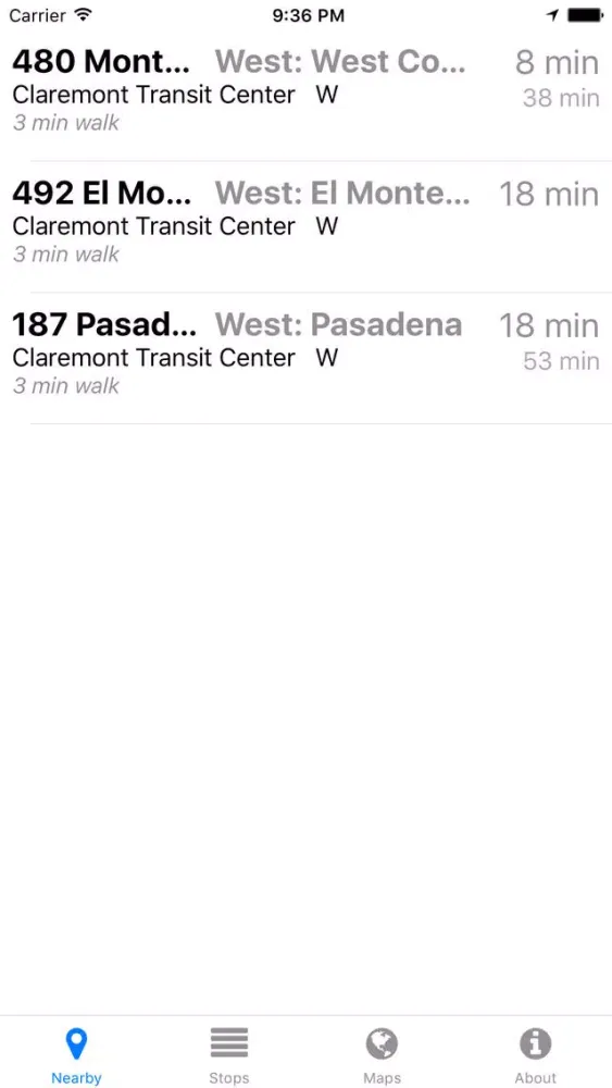 ภาพหน้าจอของ Foothill Transit Now - Real-time Transit Arrivals