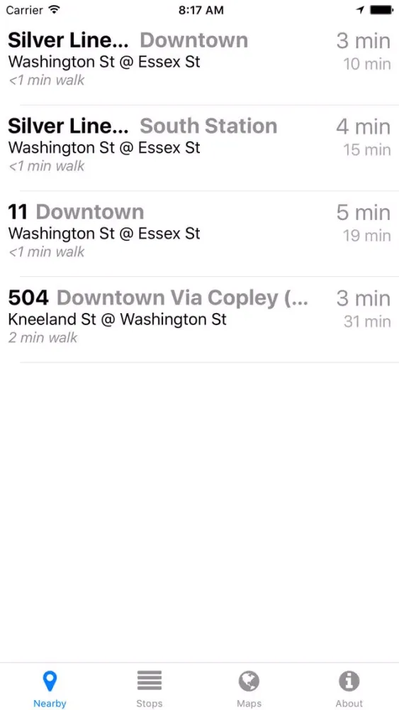 MBTA Now Screenshots