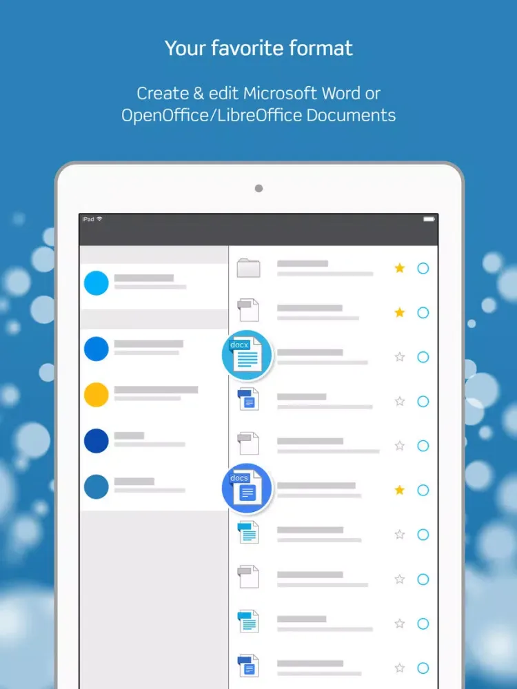 Writer - ODT Word Processor iPad Ekran Görüntüleri