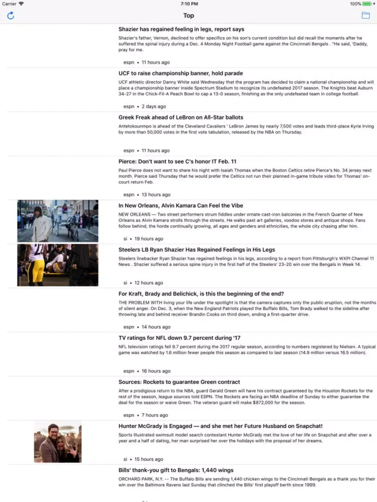 Captures d'écran de TrendSports iPad 