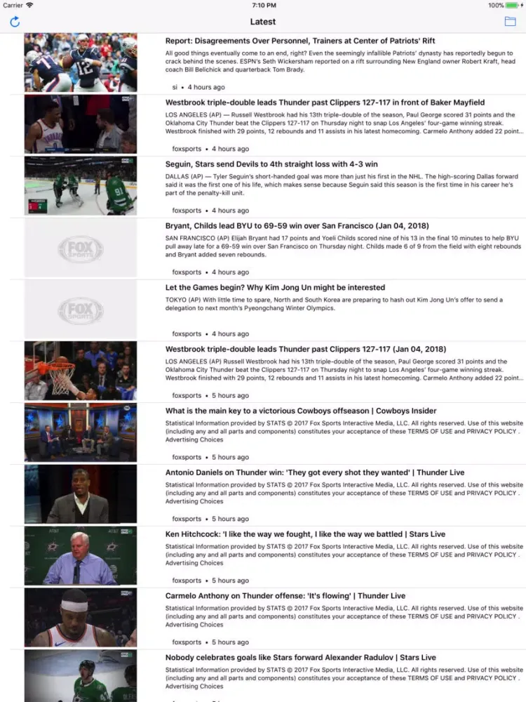 Captures d'écran de TrendSports iPad 