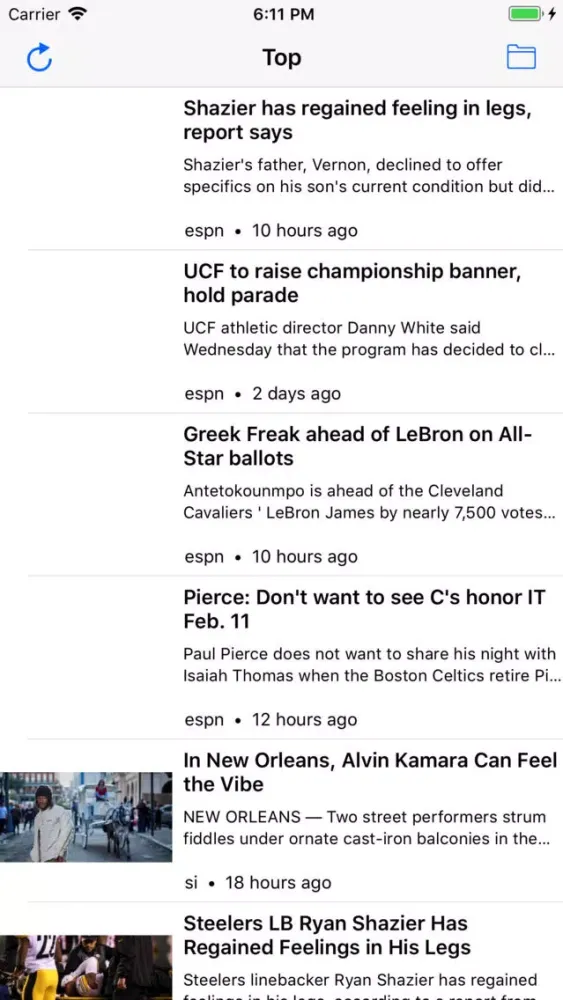 Captures d'écran de TrendSports