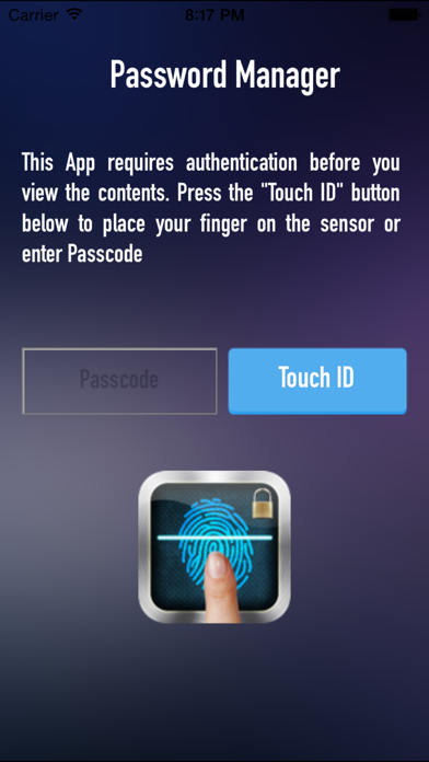 Captures d'écran de Finger Vault Password Manager