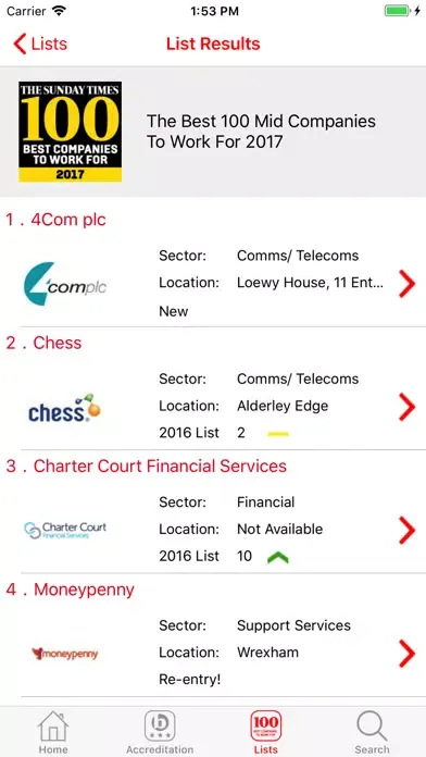 Capturas de pantalla de Best Companies