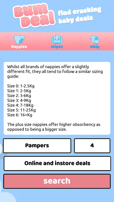 Tangkapan layar BumDeal Nappy Price Comparison