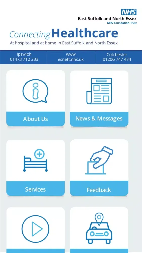 Tangkapan skrin Ipswich & Colchester NHS App