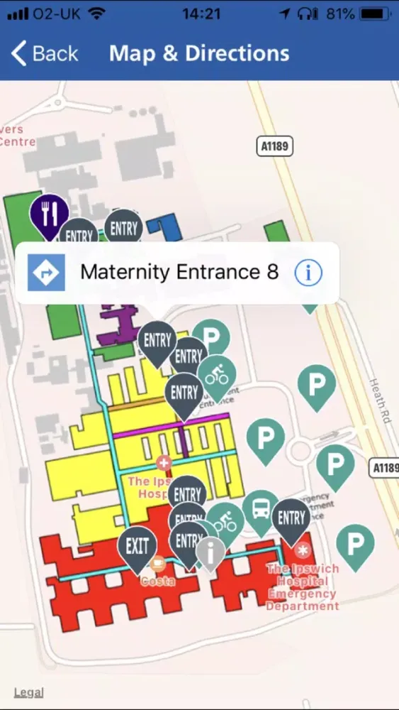Tangkapan skrin Ipswich & Colchester NHS App