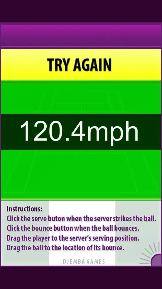 Tennis Serve Speed Screenshots